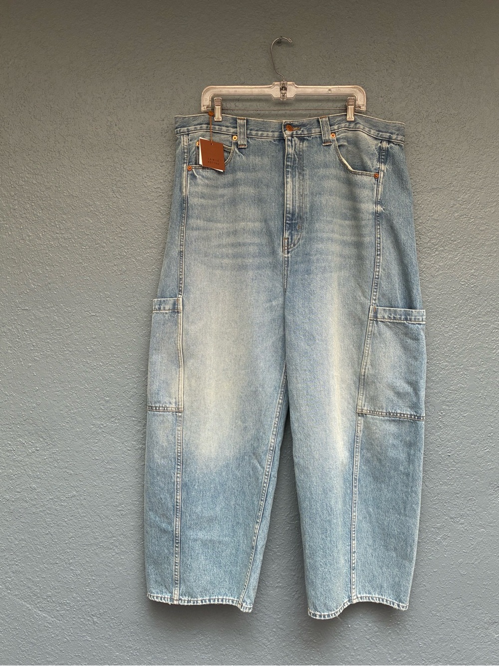 NWT Jamie Haller The Crop Painter in Worn Indigo